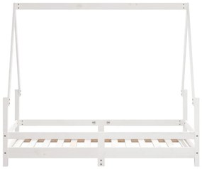 Estrutura de cama infantil 80x160 cm pinho maciço branco