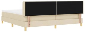 Cama Box com Colchão Creme, 200 x 200 cm, Tecido