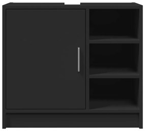 Armário de lavatório 63x29x55 cm derivados de madeira preto