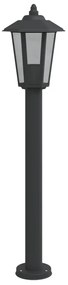 Candeeiro de chão para exterior 80 cm aço inoxidável preto