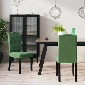 vidaXL Cadeiras de jantar 2 pcs veludo verde-escuro