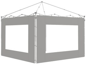 Outsunny Paredes Laterais para Tenda de 2 Painéis 295x195 cm em Tecido Oxford com Janela para Tendas de 6x3 m 3x3 m Cinza