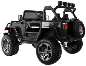 Jipe elétrico para Crianças 24V 4x4 2 Lugares The Monster Jeep Rodas de EVA, Assento de couro Preto