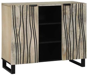 vidaXL Buffet Branco 90 x 33 x 75 cm Madeira de mangueira maciça