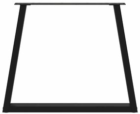 Pernas para mesa de jantar em V 3 peças, preto, 80x(72-73,3) cm, aço