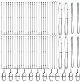 Postes de Cerca com Bases - 52 peças Ø32mm, 83,5cm, Aço Galvanizado