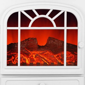 Lareira elétrica de 2000 W com ventilador aquecedor 50 x 28 x 60 cm Branco