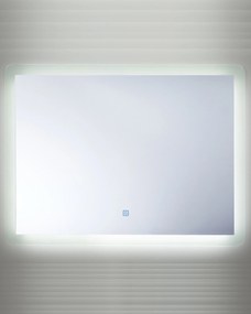 Espelho de parede prateado com iluminação LED 60 x 80 cm CORROY Beliani