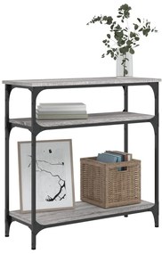 Mesa consola 75x29x75 cm derivados de madeira cinzento sonoma