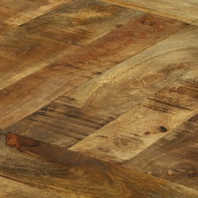 Mesa de Jantar Redonda Ø160x76 cm Madeira Sólida de Mangueira Rugosa