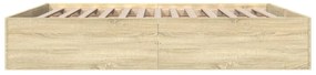 Estrutura de cama 200x200 cm derivados madeira carvalho sonoma