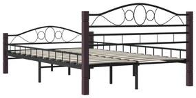 Estrutura de cama em metal 140x200 cm preto