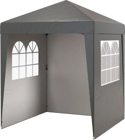 Tenda de jardim pop-up dobrável 2 x 2 x 2,6 m, com altura ajustável, proteção UV 30+, 3 paredes laterais, cinzenta