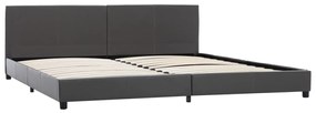 Estrutura de cama 180x200 cm couro artificial cinzento