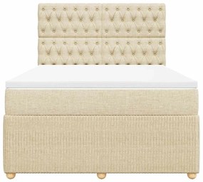 Cama com molas/colchão 140x190 cm tecido cor creme