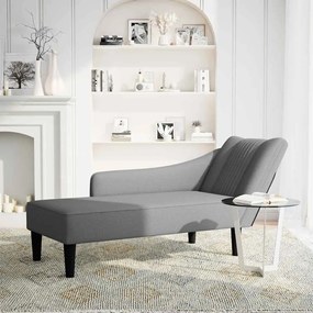 Chaise lounge com apoio de braço direito em tecido cinza escuro