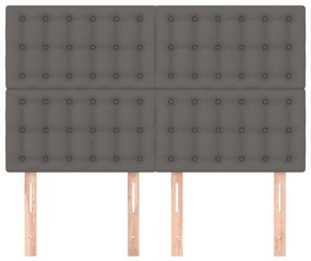 Cabeceira de cama 4 pcs couro artificial 72x5x78/88 cm cinzento