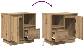 Camas de Cabeceira com LED 2 pcs Carvalho Artesanal 50x34,5x50 cm
