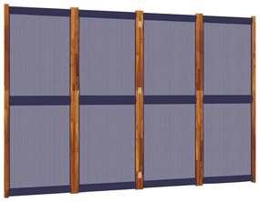 Divisória/biombo com 4 painéis 280x180 cm azul escuro