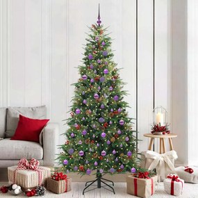 vidaXL Árvore de Natal Articulada Artificial Verde 210 cm PE e PVC