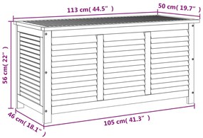 Caixa arrumação jardim c/ veneziana 113x50x56 cm acácia maciça