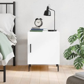 vidaXL Mesa cabeceira 40x40x50 cm derivados de madeira branco