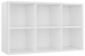 Estante/aparador 66x30x98 cm contraplacado branco brilhante