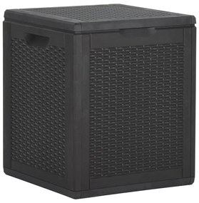 Caixa de arrumação para jardim 90 L vime PP preto