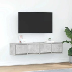 vidaXL Móveis de TV 2pcs 60x31x25,5cm madeira processada cinza cimento