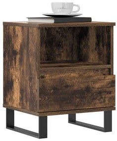 Mesa de cabeceira 40x35x50 cm derivados madeira carvalho fumado