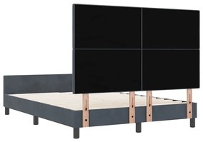 Cama vidaXL Cinza Escuro 160x200 cm Veludo