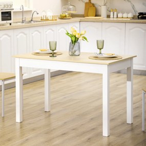 Mesa de Sala de Jantar de Madeira Retangular para 4-6 Pessoas Estilo Moderno 119x70x76 cm Carvalho e Branco