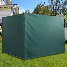 Capa Protetora para Baloiço de Jardim de 3 Lugares 215x155x150cm Impermeável com fecho Cobertura para Móveis de Exterior Verde