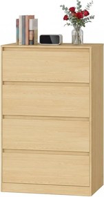 Cómoda, com 4 gavetas 40 x 60 x 97,4 cm armário de arrumação, Amarelo