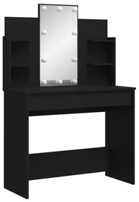 Toucador com luzes LED 96x40x142 cm preto