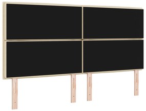 Cabeceira Design de Linhas Creme 180 cm Tecido