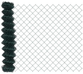 Cerca de Corrente com 7 Postes 1,2x10 m Aço Galvanizado Verde