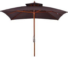 Chapéu de Sol de Jardim com Teto Duplo Sistema de Polia Toldo de Polié