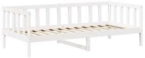 Sofá-cama com telhado 80x200 cm madeira de pinho maciça branco