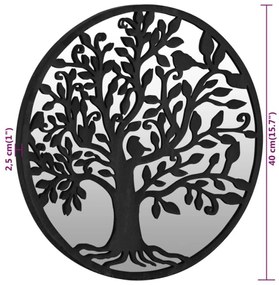 Espelho de jardim p/ uso exterior ferro 40x2,5 cm preto
