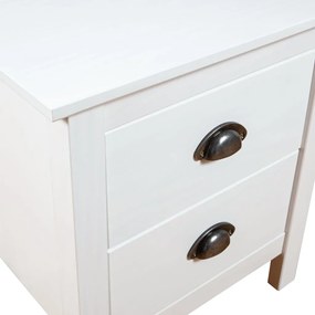 Mesas cabeceira Hill 2 pcs 46x35x49,5cm pinho branco
