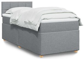Cama com molas/colchão 80x200 cm tecido cinza-claro