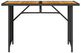 2 pcs conjunto de jantar p/ jardim c/ almofadões vime PE preto