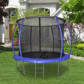 Trampolim ao ar livre para adultos e crianças 244cm de diâmetro Carga de 100kg   Azul