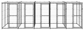 Canil de exterior com telhado 12,1 m² aço
