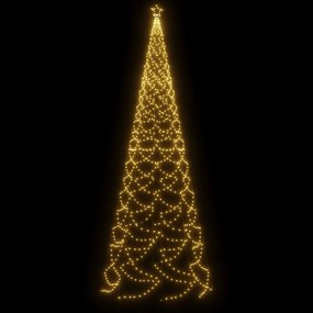 Árvore de Natal c/ poste metal 1400 luzes LED 5 m branco quente