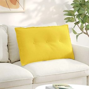 vidaXL Travesseiro para Costas Amarelo Claro 80 x 19 x 50 cm tecido