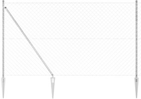 Cerca de Cadeia com 7 Postes de Estaca 1.6x10 m Aço Galvanizado