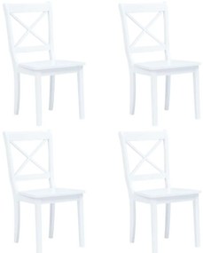 5 pcs conjunto de jantar madeira seringueira maciça branco