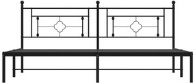Estrutura de cama com cabeceira 200x200 cm metal preto